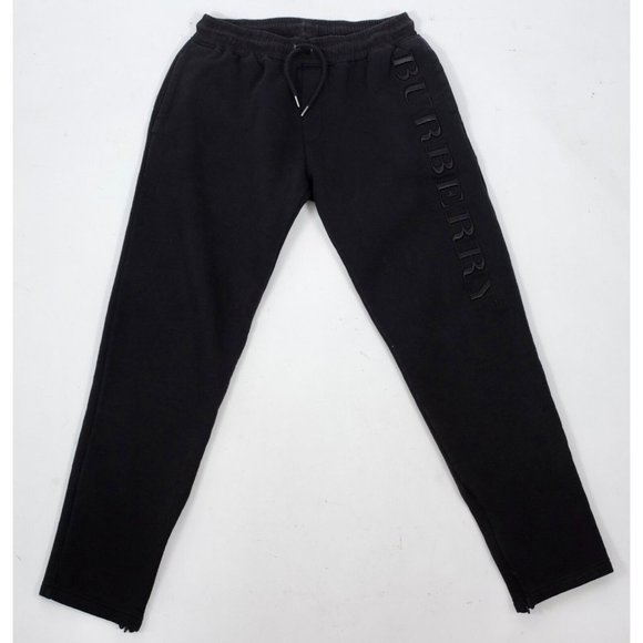 Burberry sz 30 sweatpants joggers black monogram Slim Fit embroidered